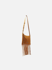 BOLSA TIRACOLO MARROM CLARA ACAMURÇADA FRANJAS A 50011 0962 0002 AREZZO