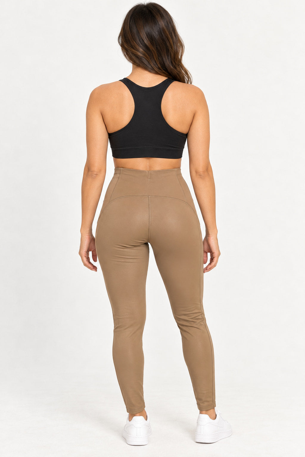 Marrom | Calça Legging PU Skenn — costas