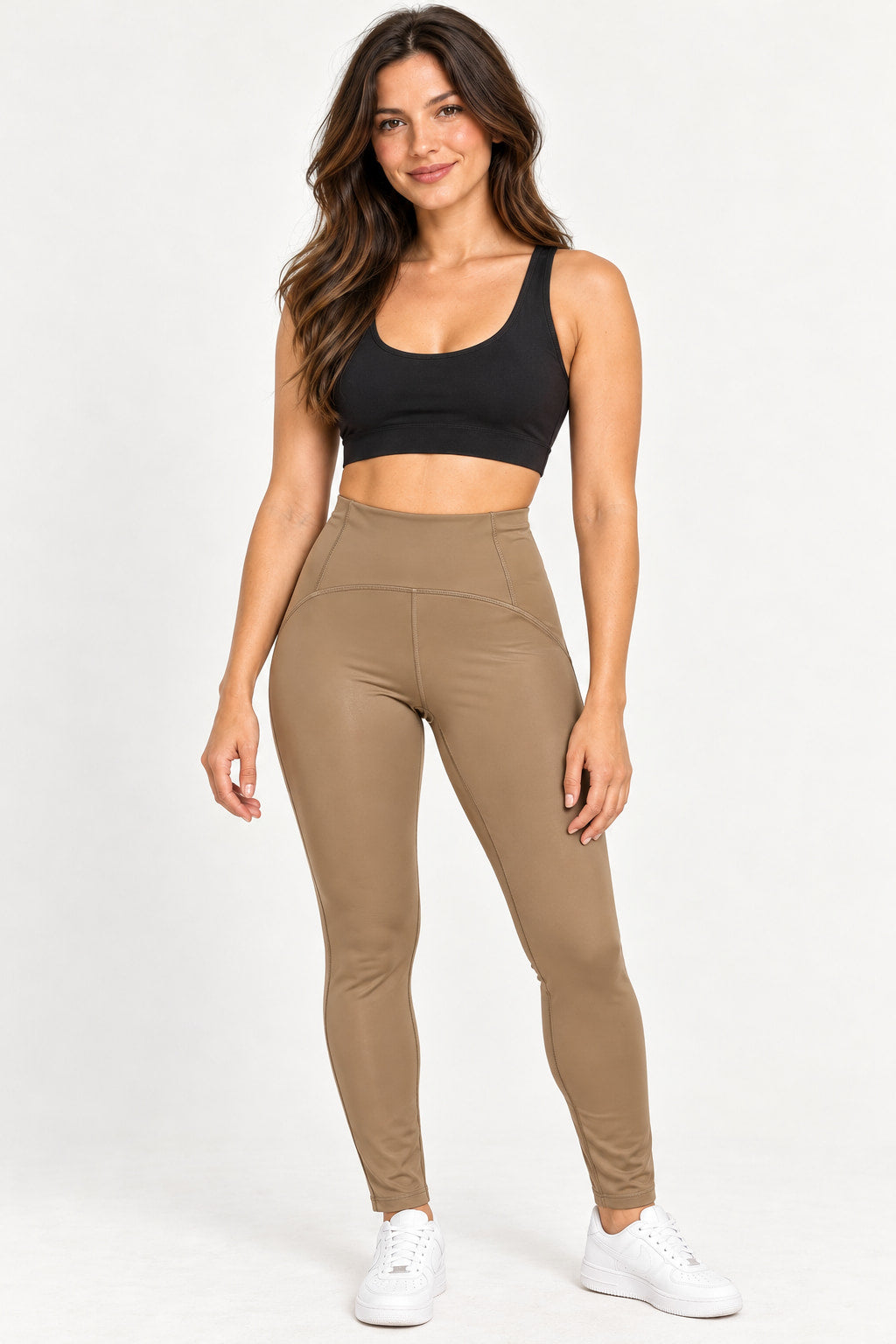 Marrom | Calça Legging PU Skenn — lado