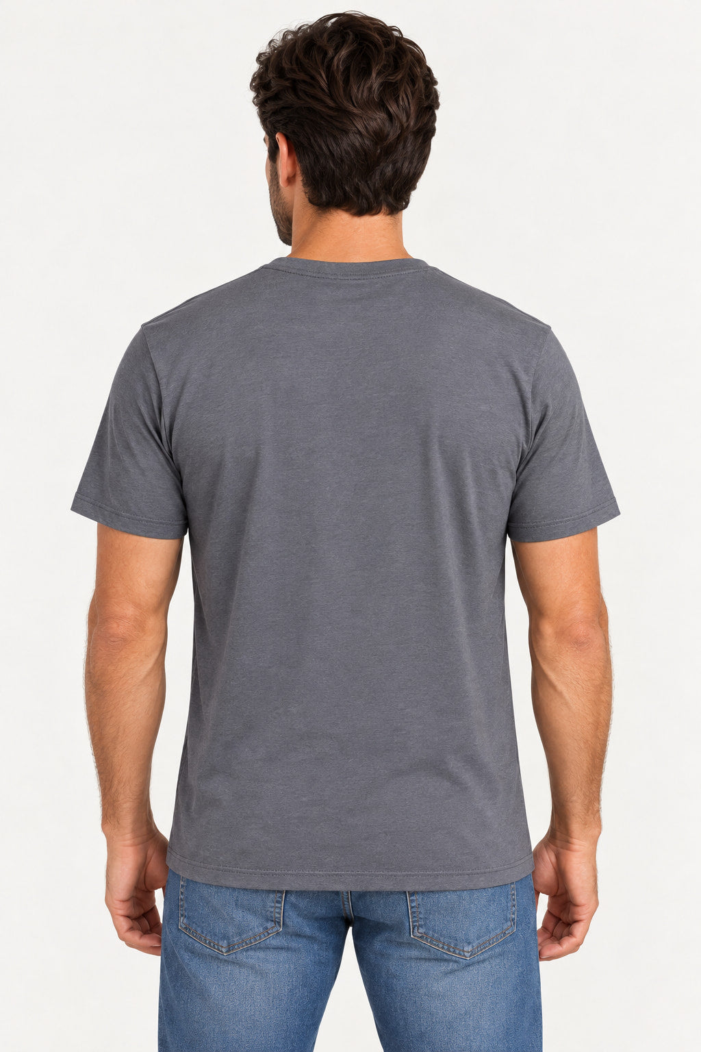Cinza Escuro | Camiseta Masculina Manga Curta Básica Revanche — costas
