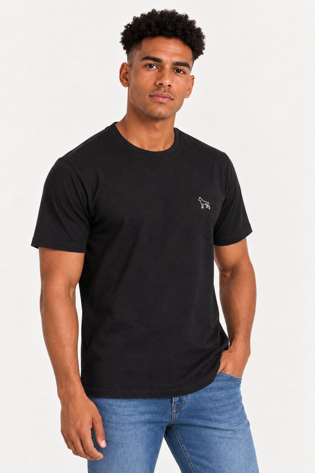Preto | Camiseta Masculina Manga Curta Básica Revanche — lado