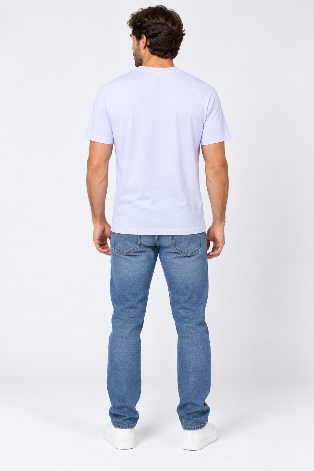 Branco | Camiseta Masculina Manga Curta Bordada Revanche Revanche — costas