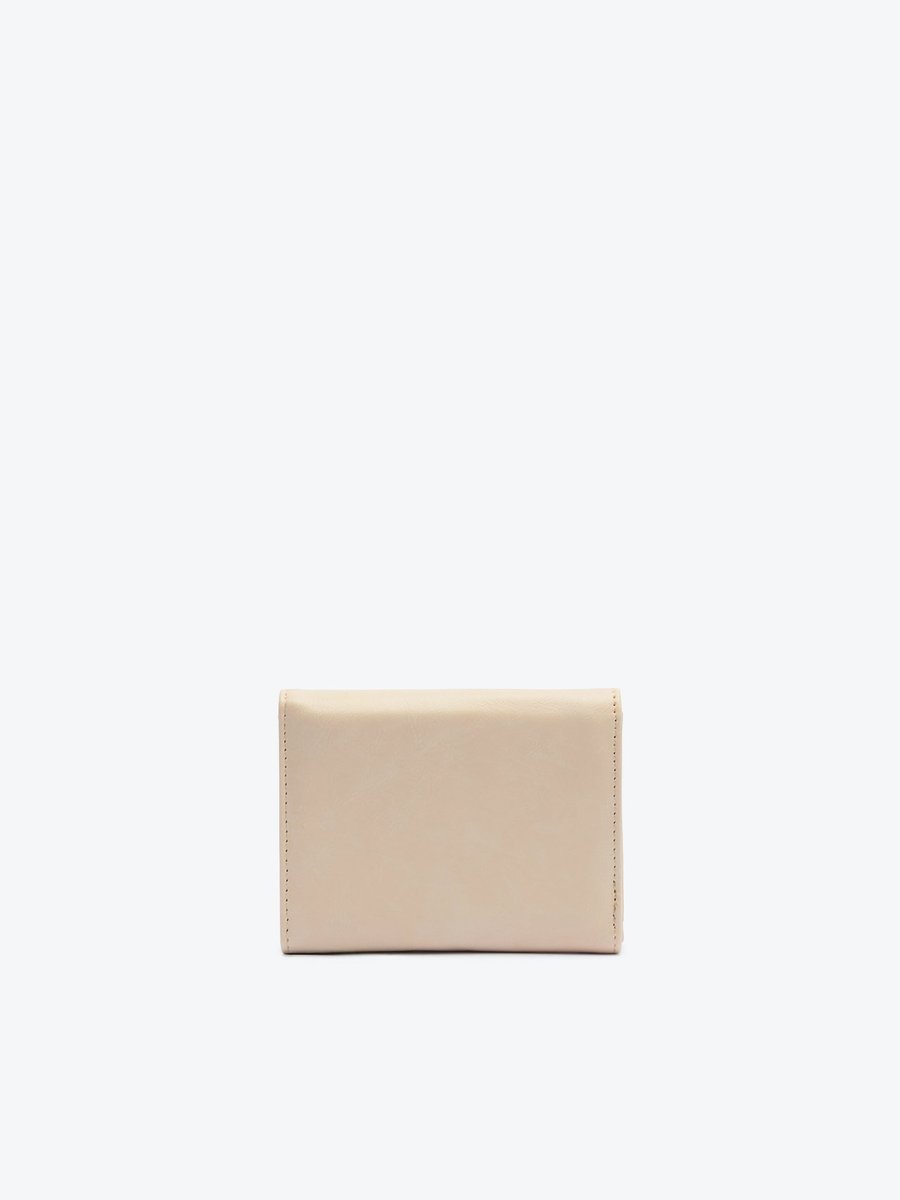 Carteira Anacapri Rustic Pequena branca, vista das costas em tom off-white