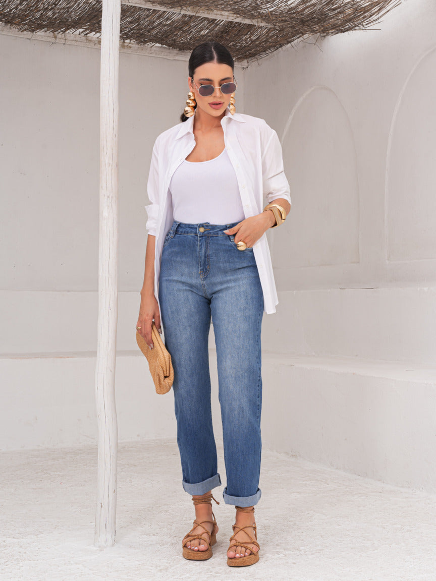 Calça Feminina Skenn ref. JEANS RETA - VintedoisK