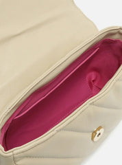 BOLSA TIRACOLO BEGE PEQUENA MATELASSÊ A 50029 0217 0004 AREZZO