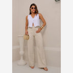 CALÇA WIDE LEG NATURAL LINHO 1158006C REVANCHE
