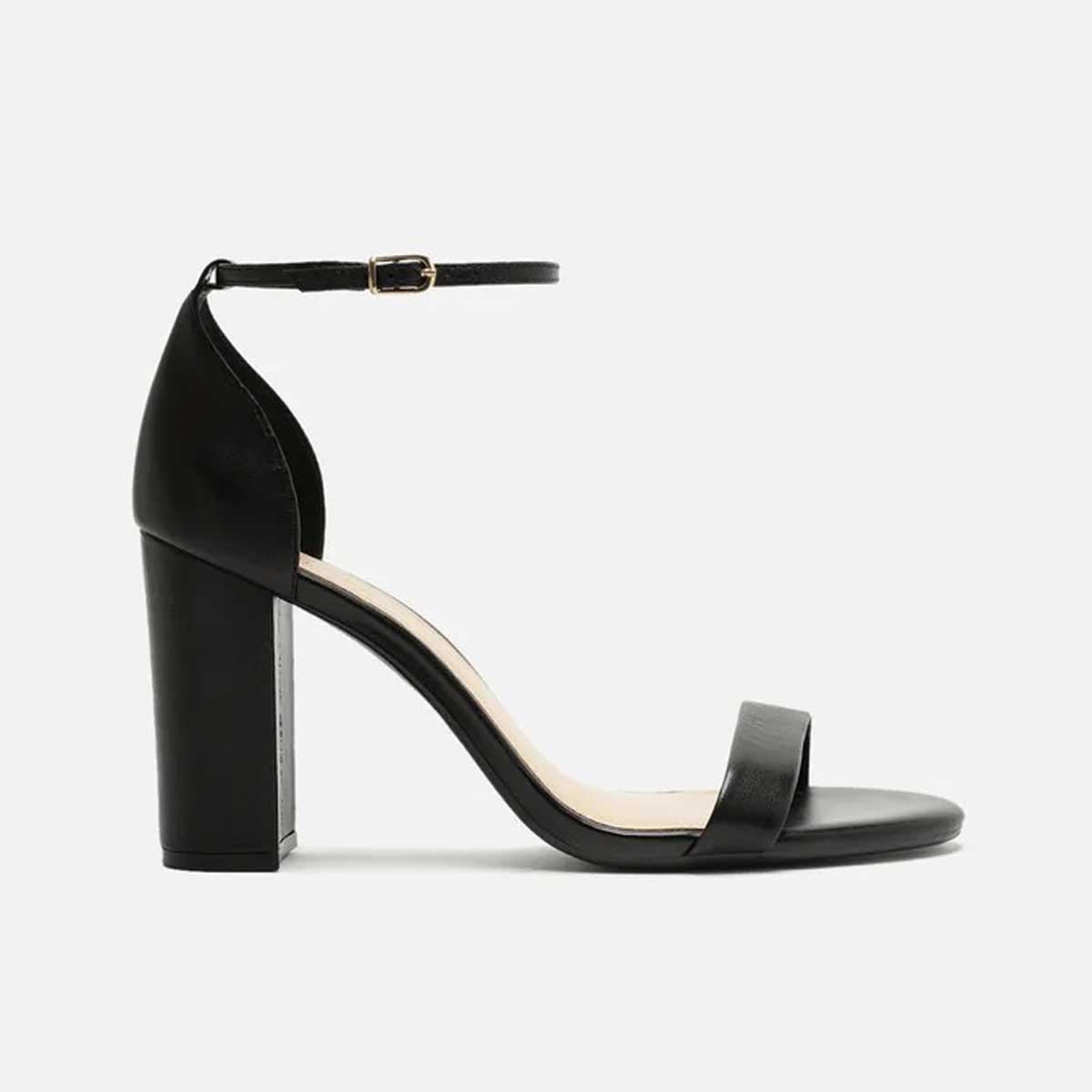 SANDÁLIA PRETA COURO SALTO BLOCO ALTO ISABELLI A 10281 0242 0002 AREZZO