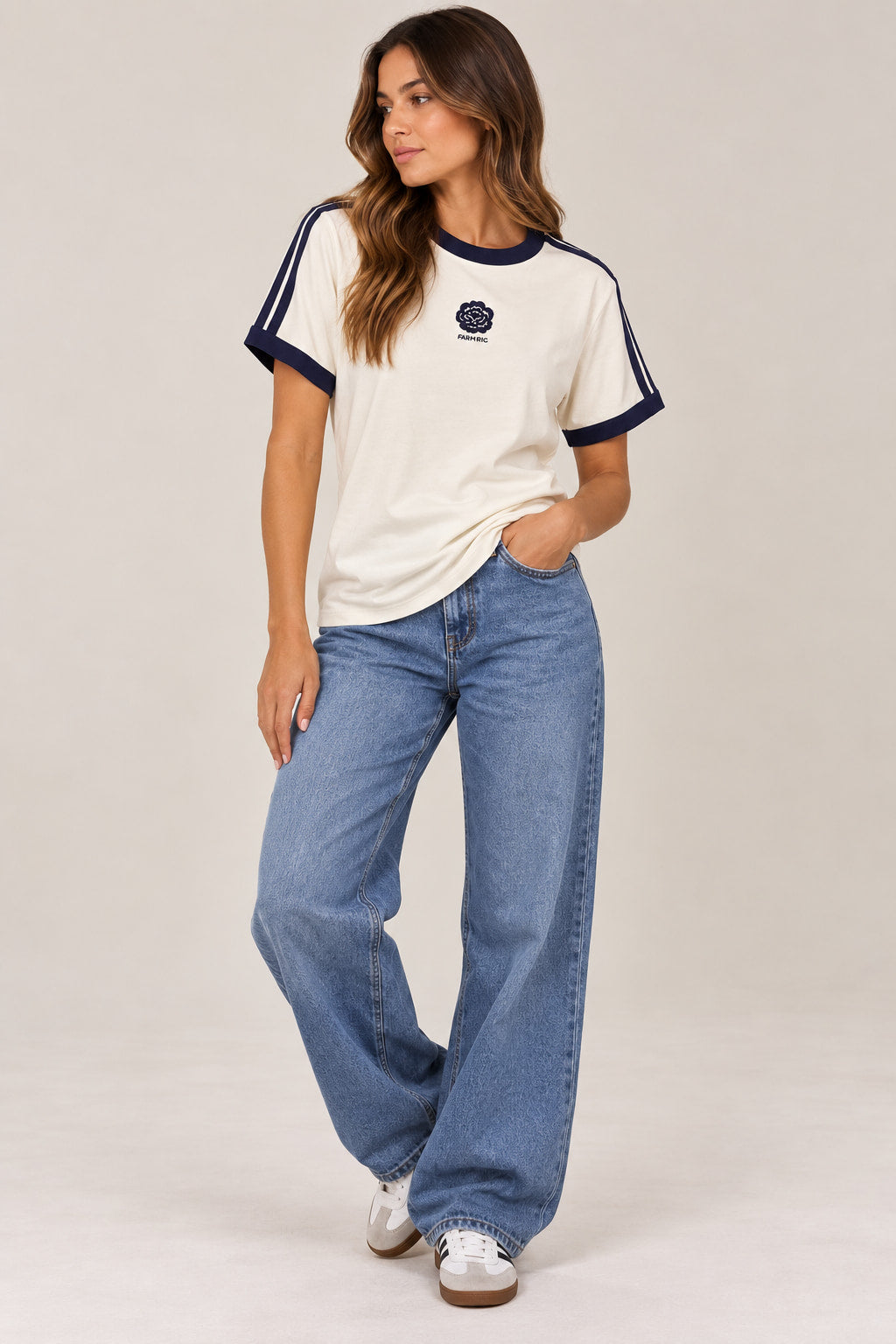 BLUSA BABYLOOK VIES BORDADO FLOR OFF WHITE 377176 FARM
