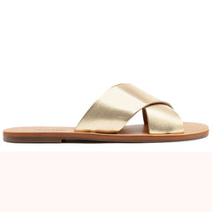 RASTEIRA TIRAS CRUZADAS COURO DOURADA C 30014 0004 0003 ANACAPRI