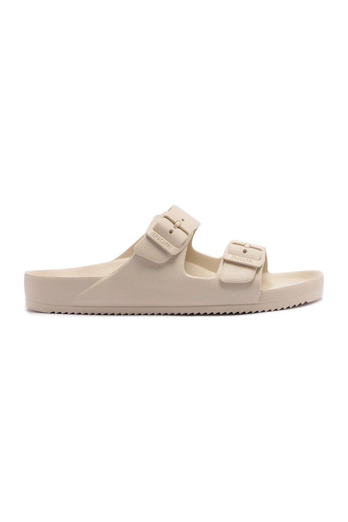 Chinelo Anacapri EVA off-white com duas tiras e fivelas, vista de frente sobre fundo branco Imagem principal do produto