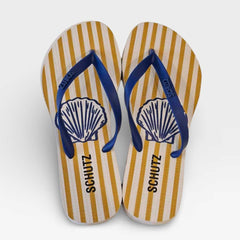 CHINELO BRANCO E AMARELO CONCHA AZUL S 22296 0016 0001 SCHUTZ