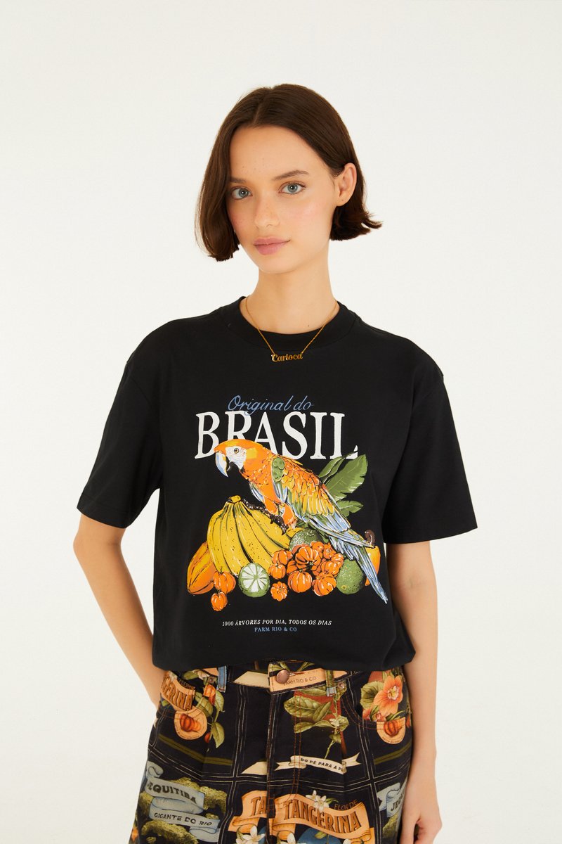 BLUSA T-SHIRT MEDIA ORIGINAL DO BRASIL 368750 FARM RIO Imagem secundária do produto