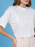 Detalhe bordado Blusa Malha Lã 404106 Skenn