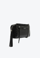 BOLSA TIRACOLO COURO PRETA CROCO S 50010 0622 0001 SCHUTZ