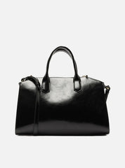 BOLSA TOTE PRETA VERNIZ GRANDE REBITES A 50021 1006 0001 AREZZO