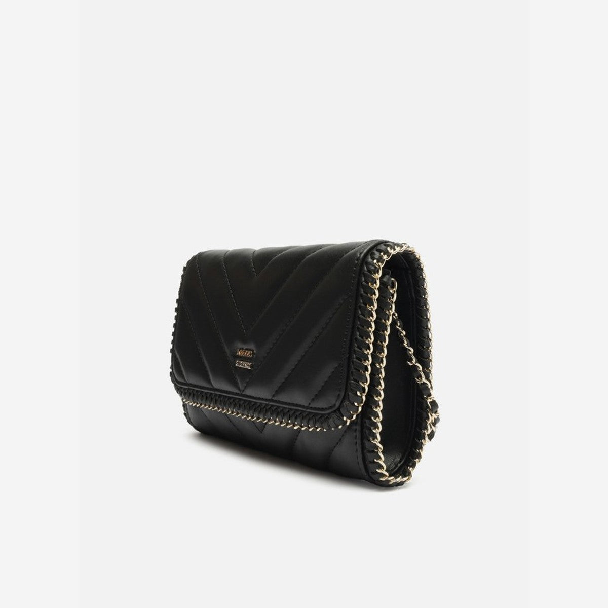 BOLSA TIRACOLO PRETA PEQUENA MATELASSÊ CORRENTE A 57100 1798 0010 AREZZO