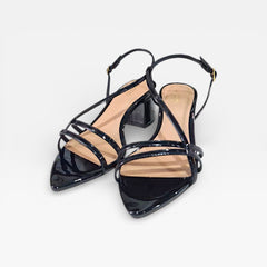 SANDALIA SALTO MEDIO VERNIZ PRETO A 11338 0077 0001 AREZZO