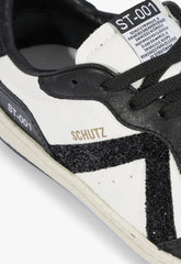 Tênis St Couro Preto E Branco Brilho S 21853 0001 0099 Schutz