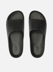 CHINELO SLIDE PRETO TRESSÊ FLATFORM TIRA Z 19158 0001 0002 BRIZZA