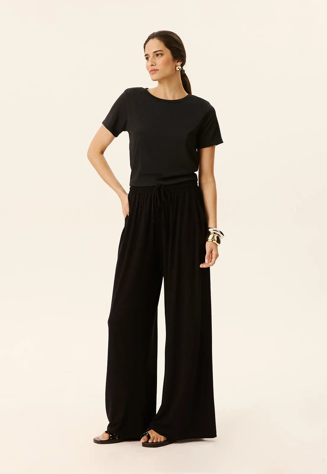 Blusa Cropped Alongado Canelado Cacay costas