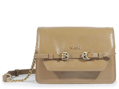 BOLSA TIRACOLO COURO DETALHE CINTO BEGE S 50021 0015 0003 SCHUTZ