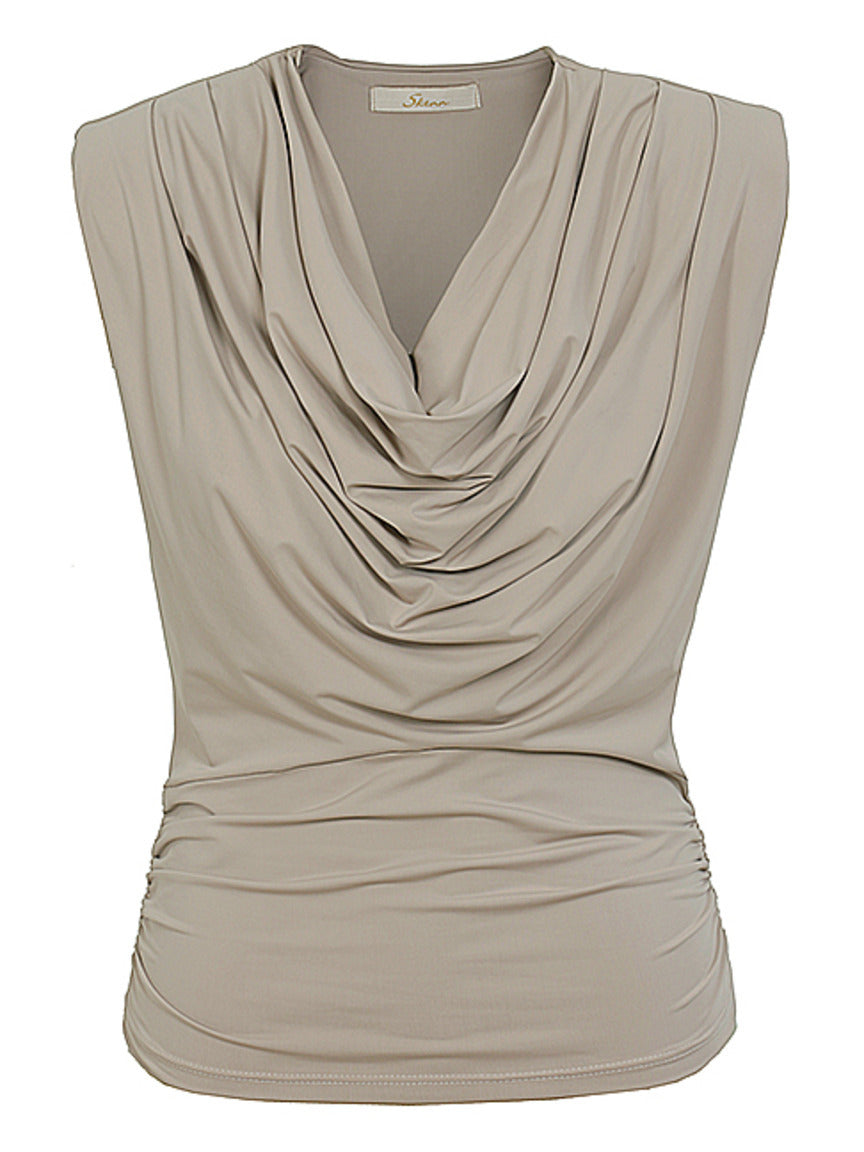 Blusa degage Begonia Skenn feminina, vista frontal do decote