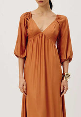 VESTIDO MIDI PONTAS MANGA BUF 104682 CACAY