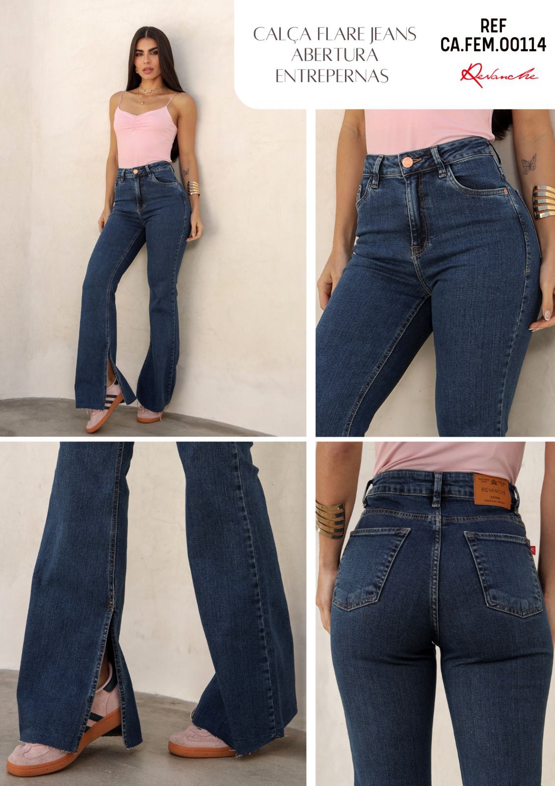 Calça Feminina REVANCHE ref. JEANS FLARE - VintedoisK