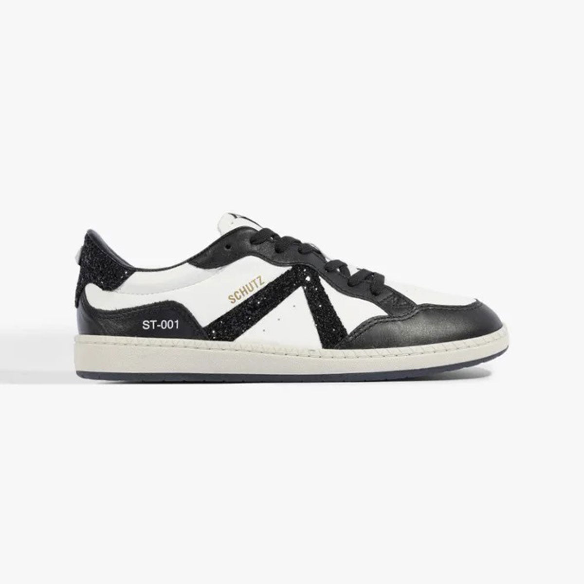 Tênis St Couro Preto E Branco Brilho S 21853 0001 0099 Schutz