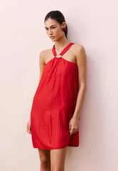 VESTIDO CURTO ARGOLA ORGANICA 105481 CACAY