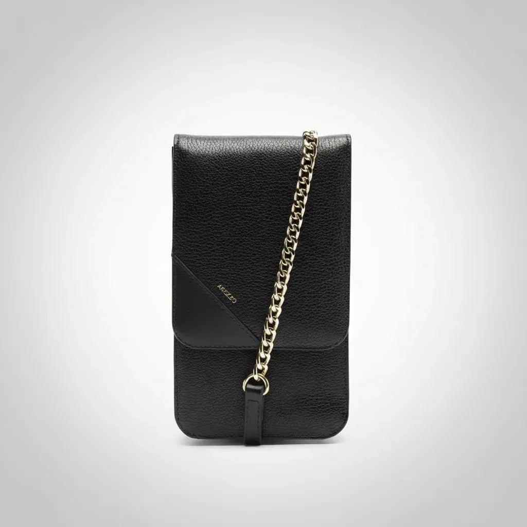 BOLSA PEQUENA PRETA COURO CORRENTE A 50044 0011 0001 AREZZO
