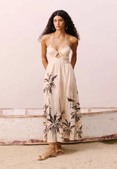 VESTIDO MIDI DECOTE V RECORTE 105498 CACAY