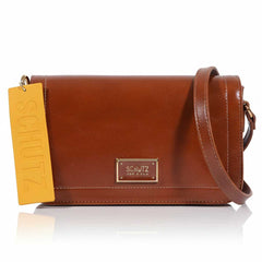 BOLSA TIRACOLO MARROM TAG AMARELA S 50010 2020 0002 SCHUTZ