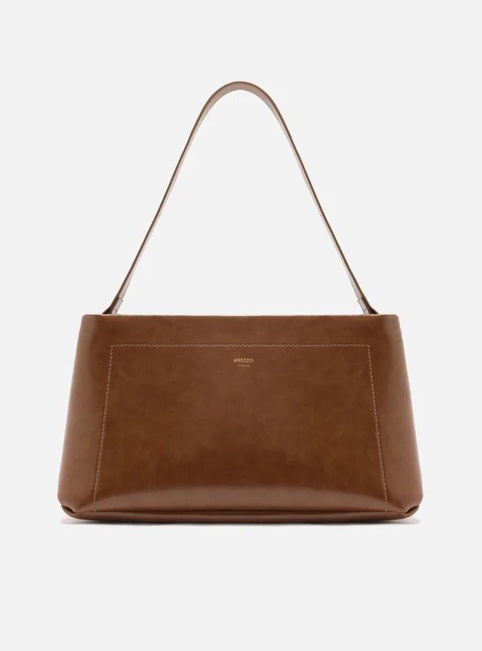 BOLSA SHOULDER MARROM GRANDE DETALHE COSTURA A 50011 1013 0005 AREZZO