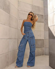 BLUSA TOP JEANS BARRA ASSIMETRICA 8855141 ALCANCE