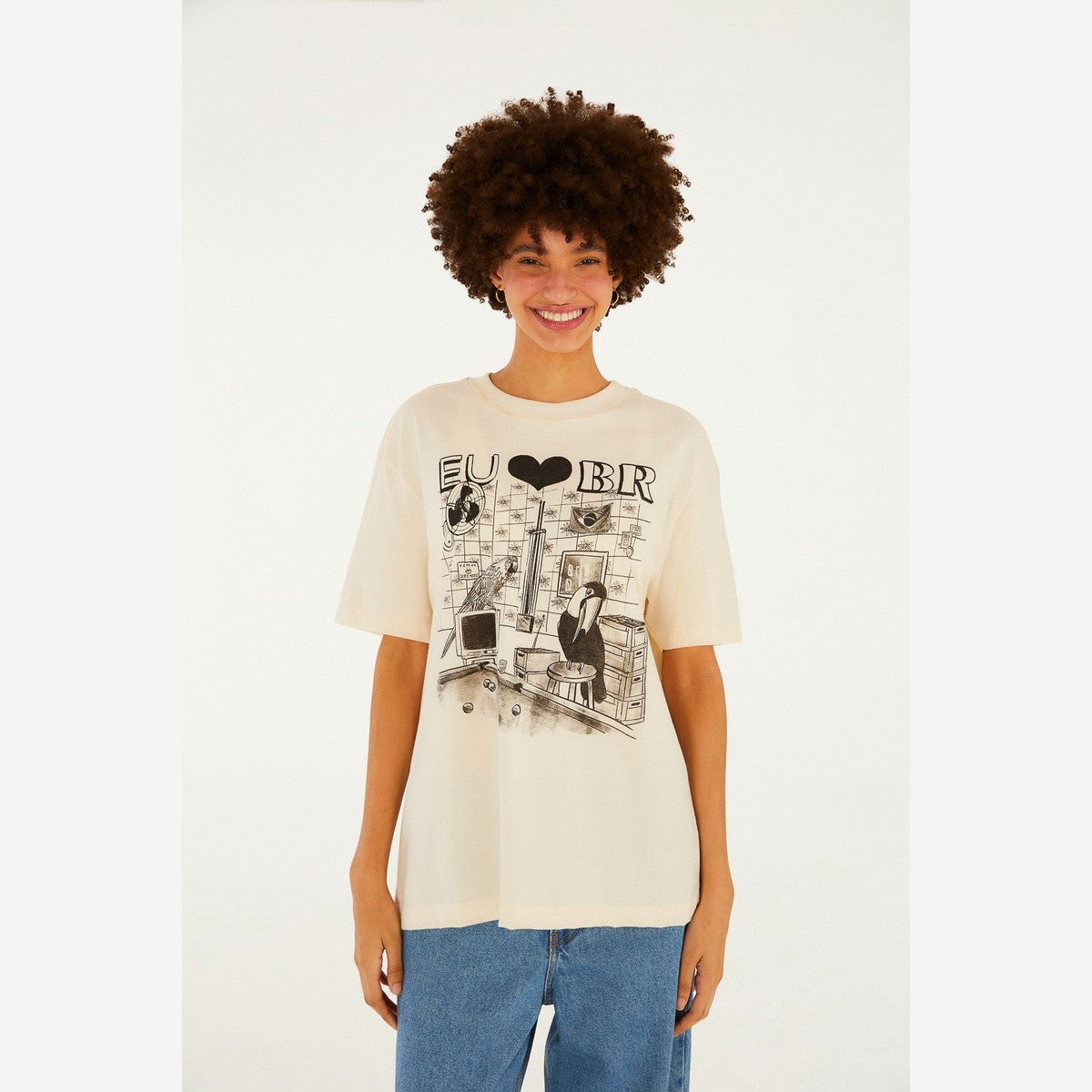 BLUSA T-SHIRT MEDIA SINUCA DE BAR 369922 FARM RIO Imagem principal do produto