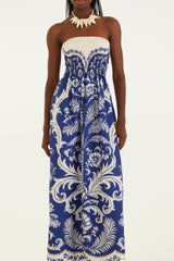 VESTIDO MIDI SEM ALÇAS SANTORINI 322101 FARM RIO