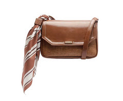 BOLSA TIRACOLO PEQUENA LINHO MARROM C 50001 0203 0002 ANACAPRI