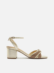 SANDÁLIA DOURADA SALTO BLOCO STRASS ENLACE A 11551 0072 0002 AREZZO