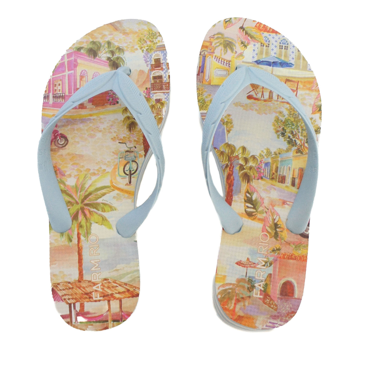 Chinelo De Dedo Azul Estampado J 10060 0022 0011 Farm Shoes