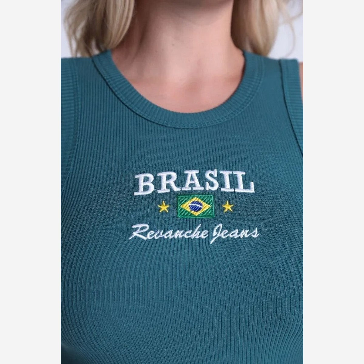 BLUSA REGATA BASICA CANELADA BRASIL BLFEM00195 REVANCHE