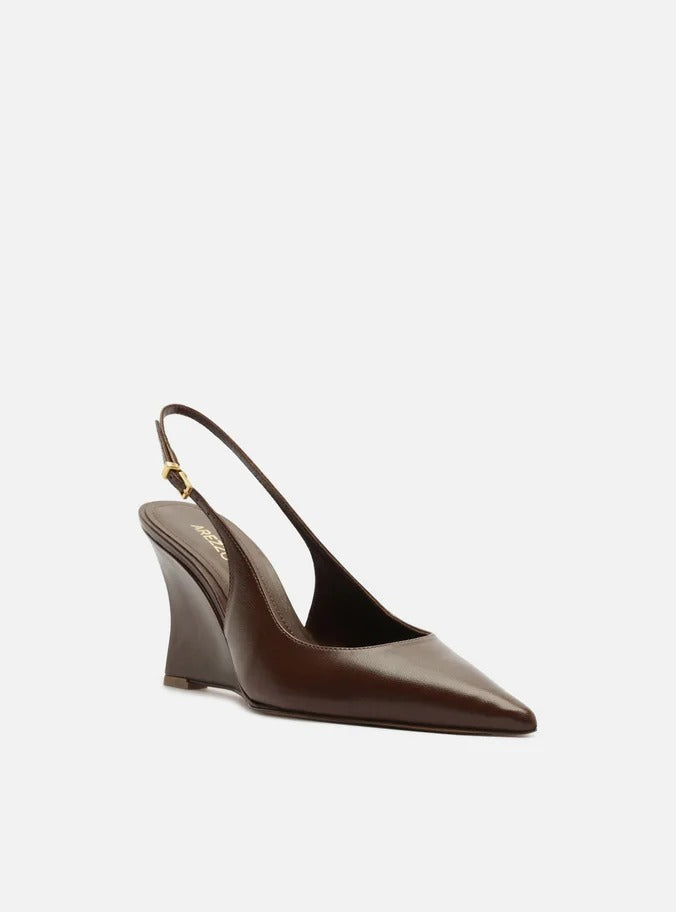 SCARPIN MARROM COURO SALTO ALTO ANABELA SLINGBACK A 13701 0002 0024 AREZZO Imagem secundária do produto