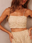 Blusa top shine Skenn dourada frente feminina