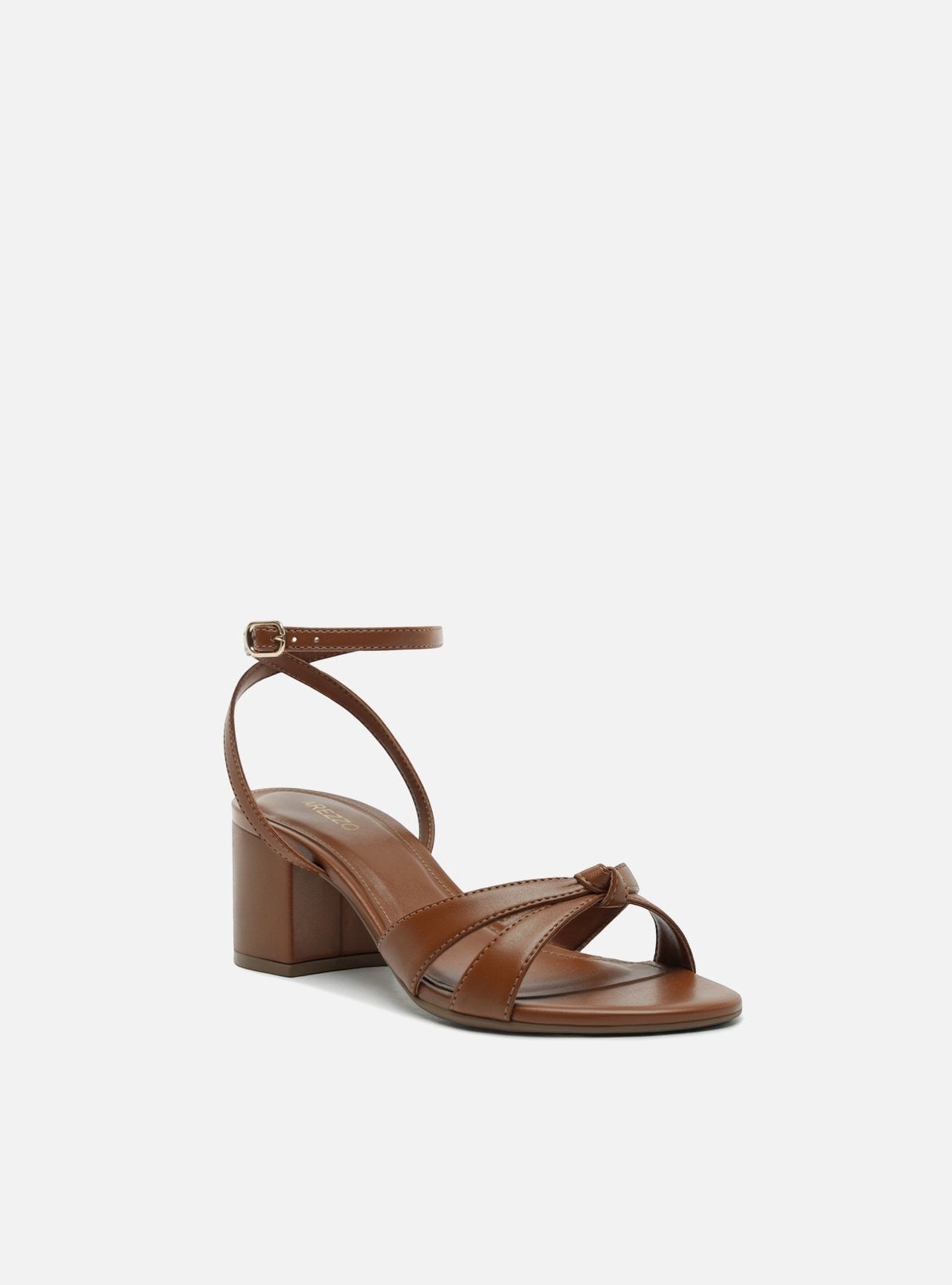 SANDÁLIA SALTO BLOCO MARROM AMARRAS A 10055 1260 0004 AREZZO Imagem secundária do produto
