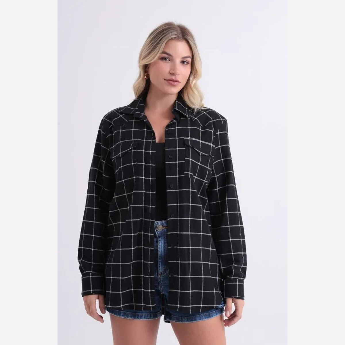 CAMISA XADREZ BOLSO LAPELA CMFEM00021 REVANCHE