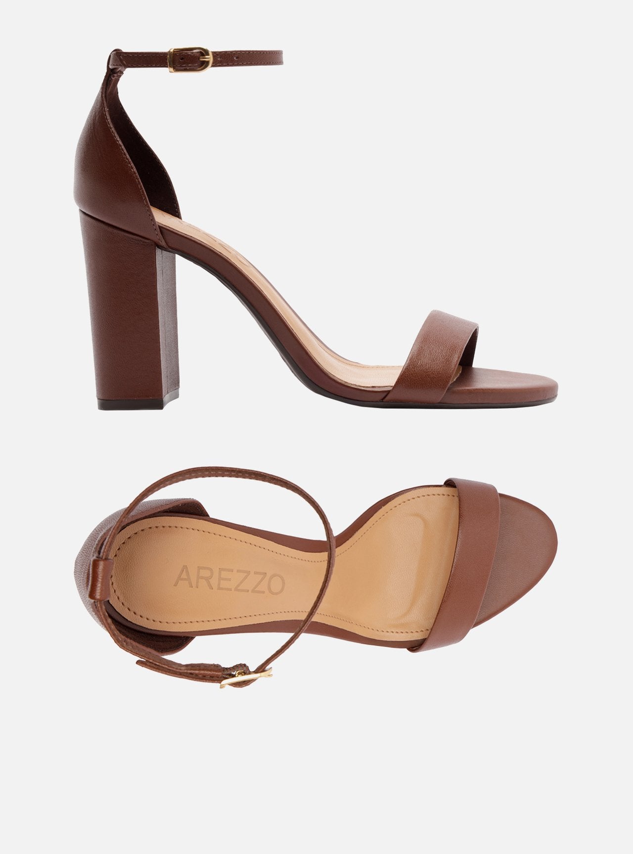 Sandália Feminina Arezzo ref. MARROM COURO - VintedoisK