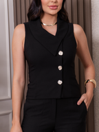 Blusa alfaiataria Romântica Skenn feminina, costas com recortes elegantes