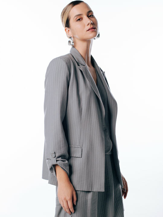 Blazer com risca de giz 373812 Skenn, detalhe padrão