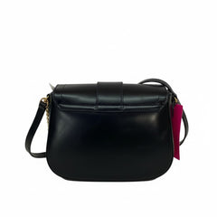 BOLSA TIRACOLO PRETA NAPA TAG ROSA S 50010 2021 0001 SCHUTZ