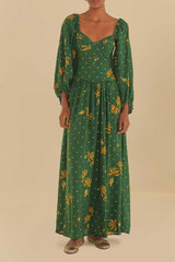 VESTIDO LONGO MANGA BRILHO BANANA 337511 FARM RIO